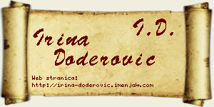 Irina Doderović vizit kartica